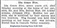 Bice, Ida Grace - Funeral Notice